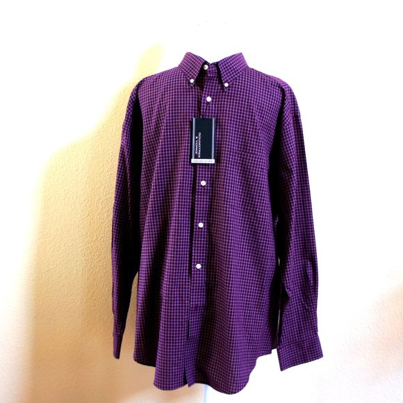 Roundtree & Yorke Other - Roundtree & Yorke Purple Check Button Down Shirt